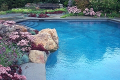 Watermill, NY - Gunite pool with boulders