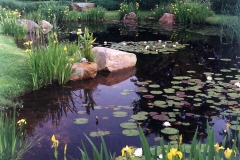 East Hampton, NY - Pond with boulder groupings & waterfall