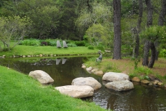 East Hampton, NY - Pond with boulder path to island